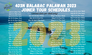 Balabac Joiner Tour 2023 Schedules