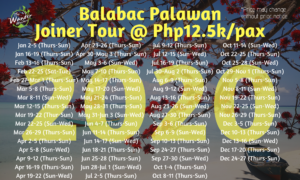 Balabac Group Tour Schedule